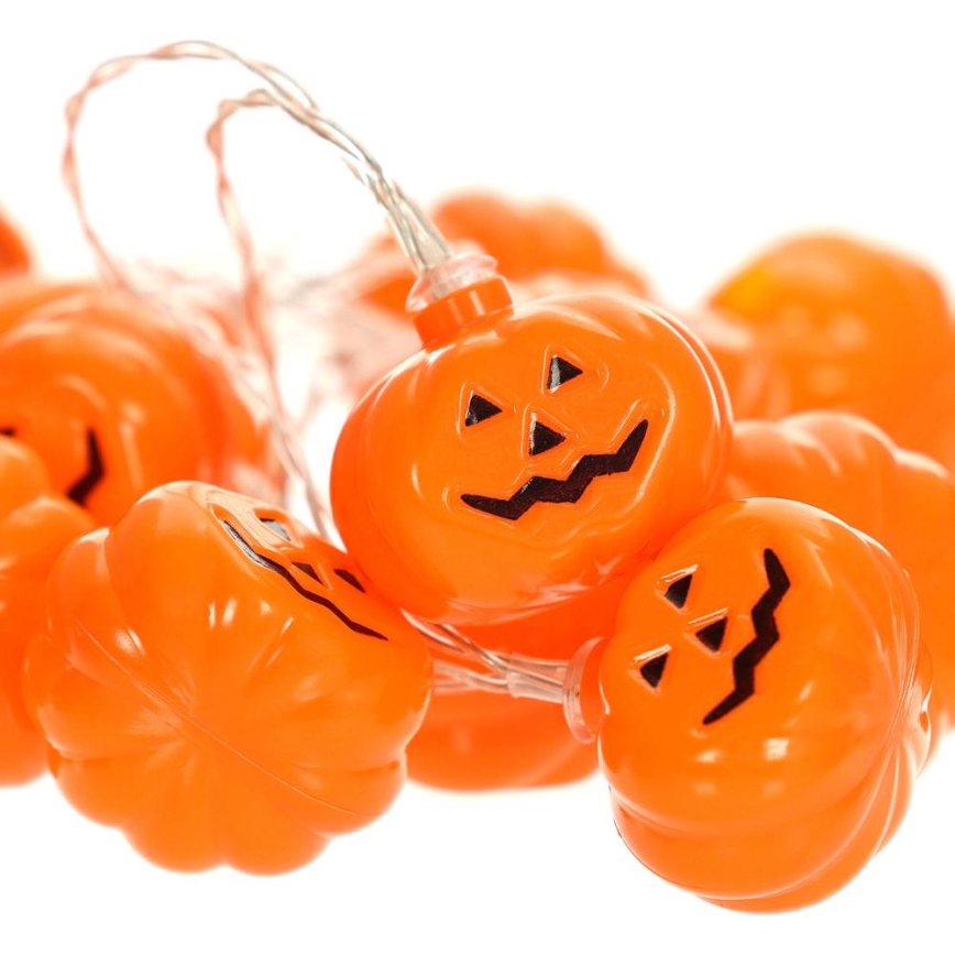 LED Dekorační řetěz HALLOWEEN 20xLED/3xAA/teplá bílá 3,3m dýně