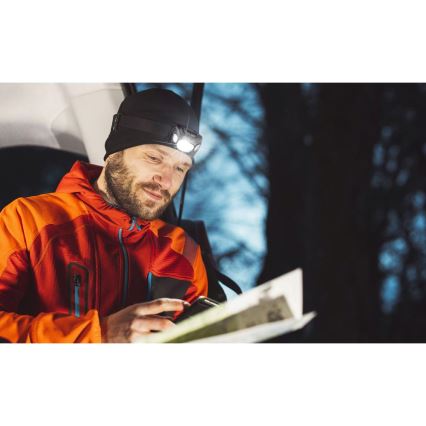 LED Nabíjecí čelovka LED/3W/1200 mAh IP44 černá