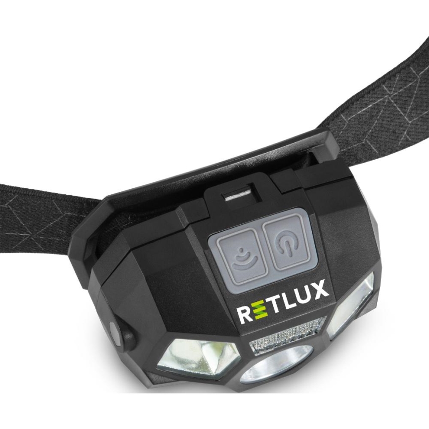 LED Nabíjecí čelovka se senzorem LED/3W/900 mAh IP44 černá
