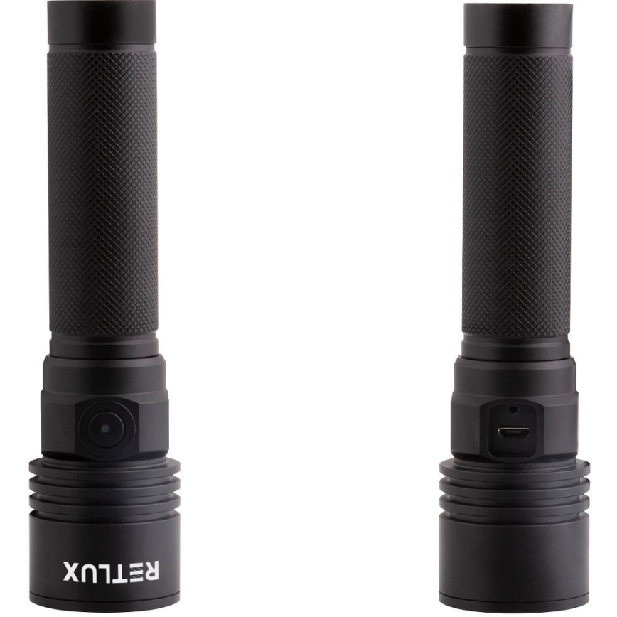 LED Nabíjecí hliníková svítilna LED/3W/2000 mAh IPX4 černá