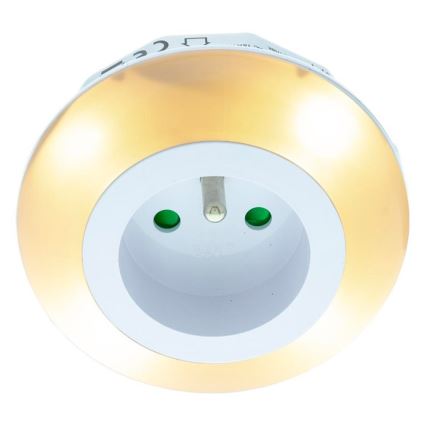 LED Orientační svítidlo se soumrakovým senzorem a zásuvkou LED/0,6W/230V