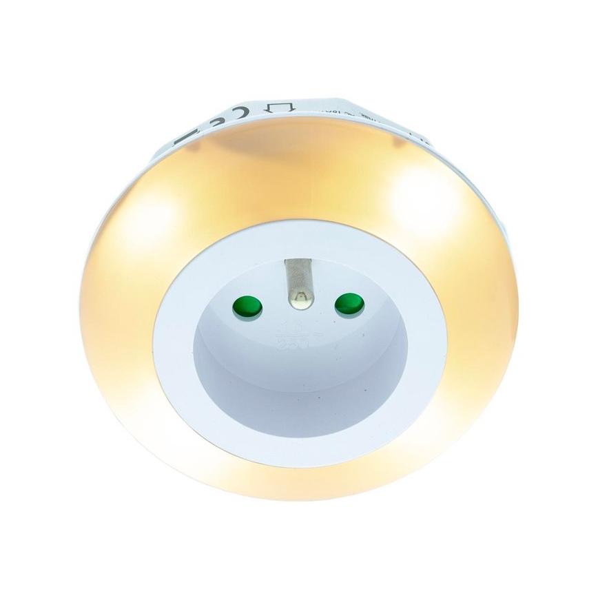 LED Orientační svítidlo se soumrakovým senzorem a zásuvkou LED/0,6W/230V