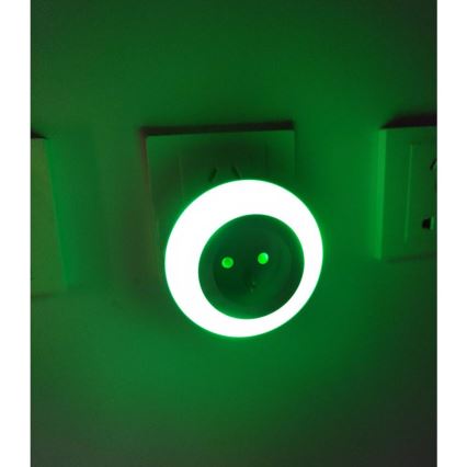 LED Orientační svítidlo se soumrakovým senzorem a zásuvkou LED/0,6W/230V