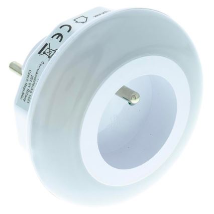 LED Orientační svítidlo se soumrakovým senzorem a zásuvkou LED/0,6W/230V