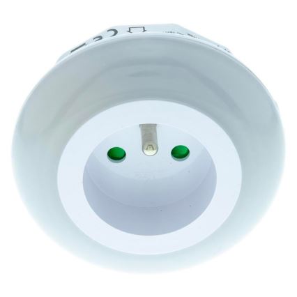 LED Orientační svítidlo se soumrakovým senzorem a zásuvkou LED/0,6W/230V