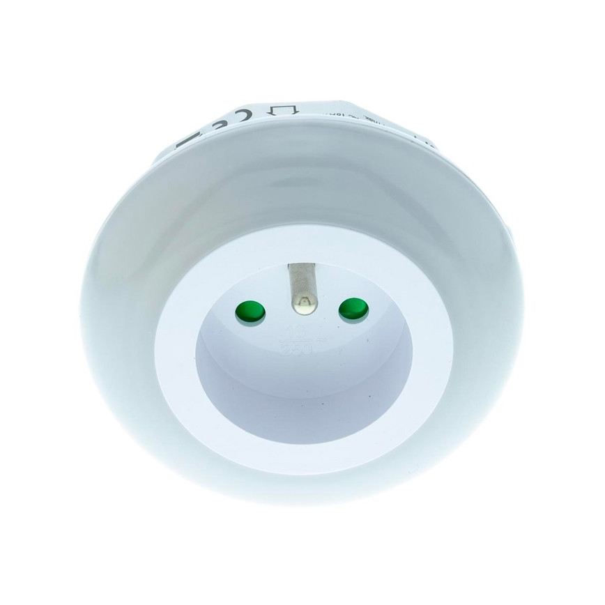 LED Orientační svítidlo se soumrakovým senzorem a zásuvkou LED/0,6W/230V