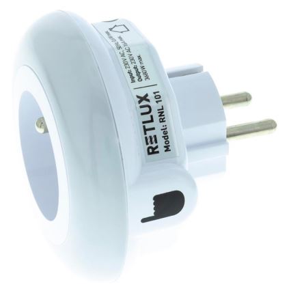 LED Orientační svítidlo se soumrakovým senzorem a zásuvkou LED/0,6W/230V