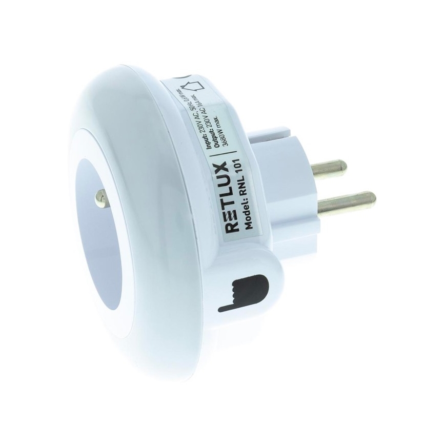 LED Orientační svítidlo se soumrakovým senzorem a zásuvkou LED/0,6W/230V