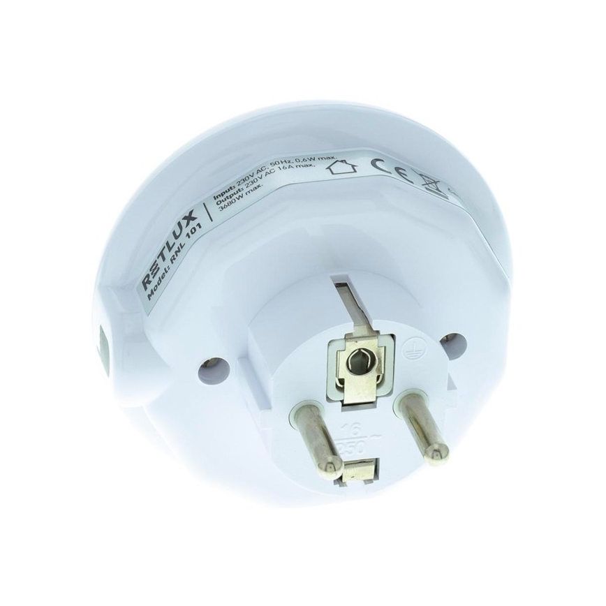 LED Orientační svítidlo se soumrakovým senzorem a zásuvkou LED/0,6W/230V