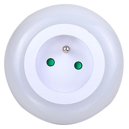 LED Orientační svítidlo se soumrakovým senzorem a zásuvkou LED/0,6W/230V