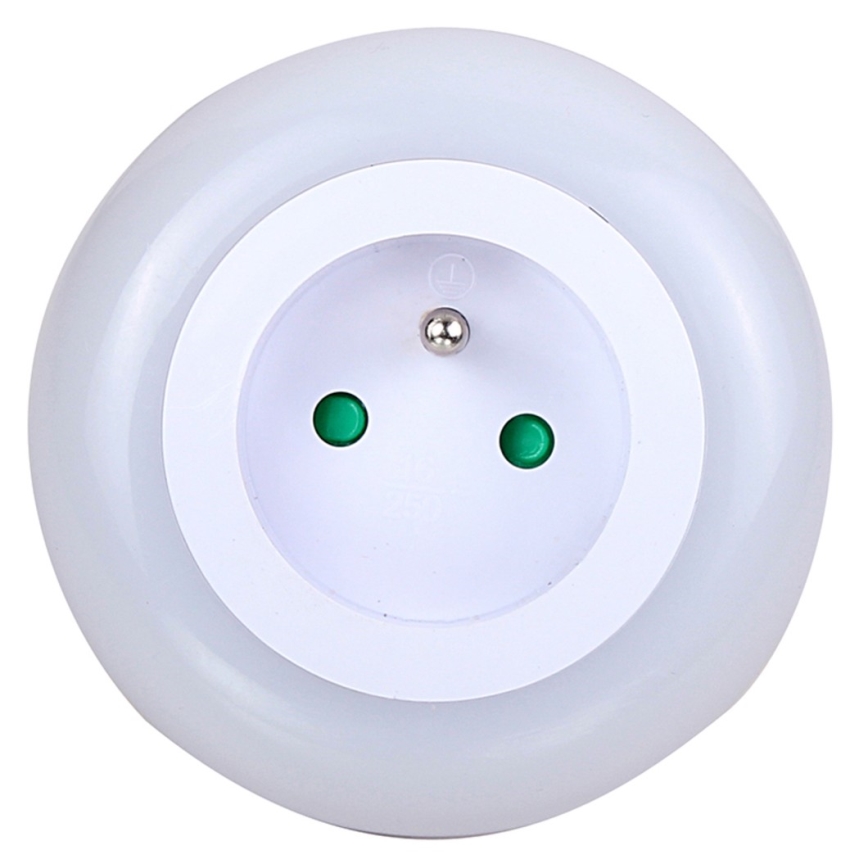 LED Orientační svítidlo se soumrakovým senzorem a zásuvkou LED/0,6W/230V