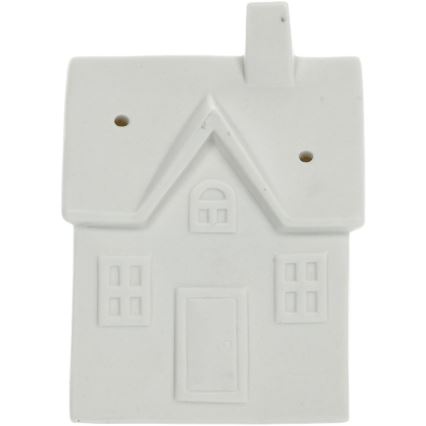 LED Porcelánová dekorace LED/3xLR44/teplá bílá domek bílá