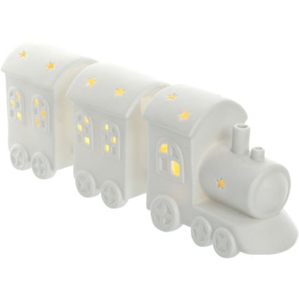 LED Porcelánová dekorace LED/3xLR44 vláček
