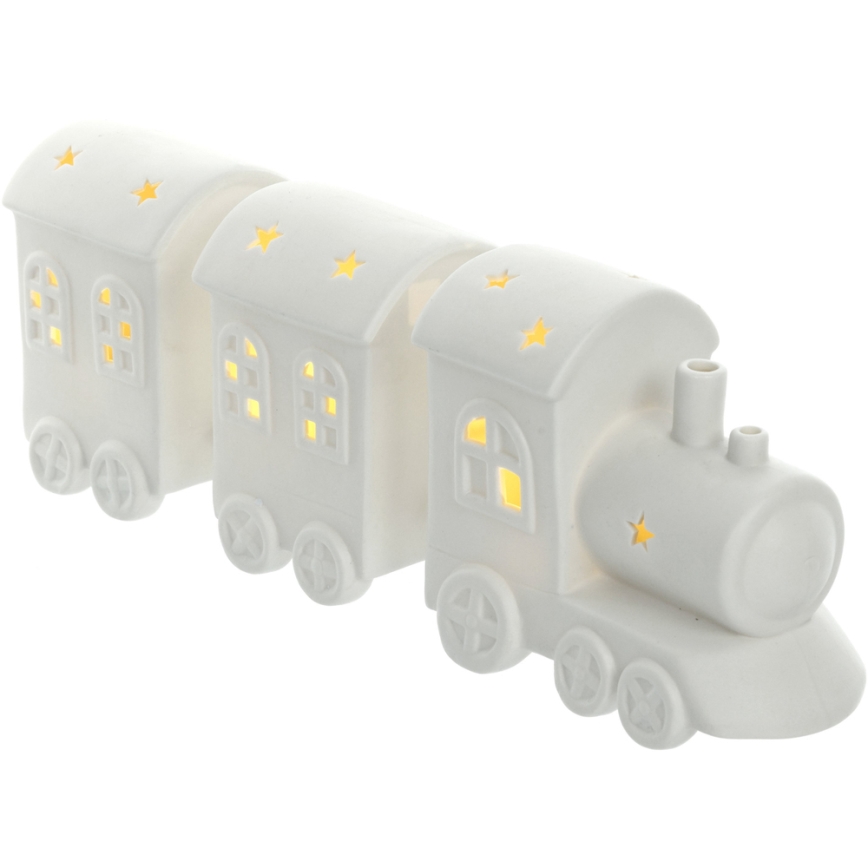 LED Porcelánová dekorace LED/3xLR44 vláček