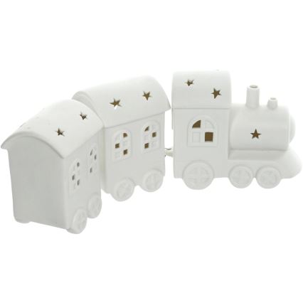 LED Porcelánová dekorace LED/3xLR44 vláček