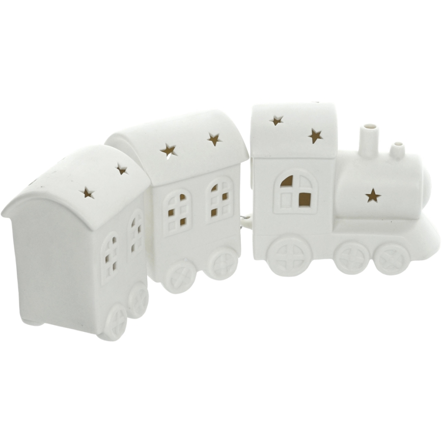LED Porcelánová dekorace LED/3xLR44 vláček