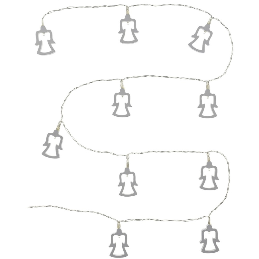 LED  řetěz 10xLED/2xAA 1,8m teplá bílá