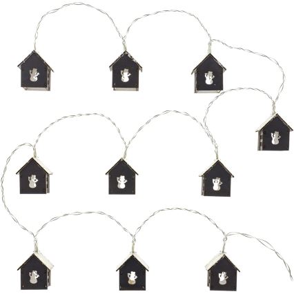 LED  řetěz 10xLED/2xAA 2,3m teplá bílá