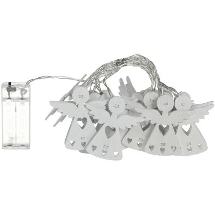 LED  řetěz 10xLED/2xAA/teplá bílá 2m andělé