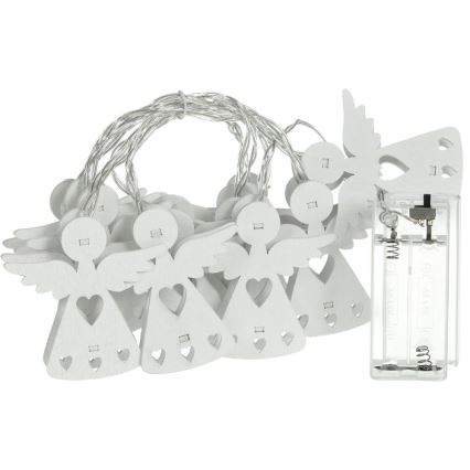 LED  řetěz 10xLED/2xAA/teplá bílá 2m andělé