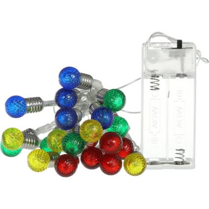 LED  řetěz 20xLED/2xAA/teplá bílá 1,8m žárovky