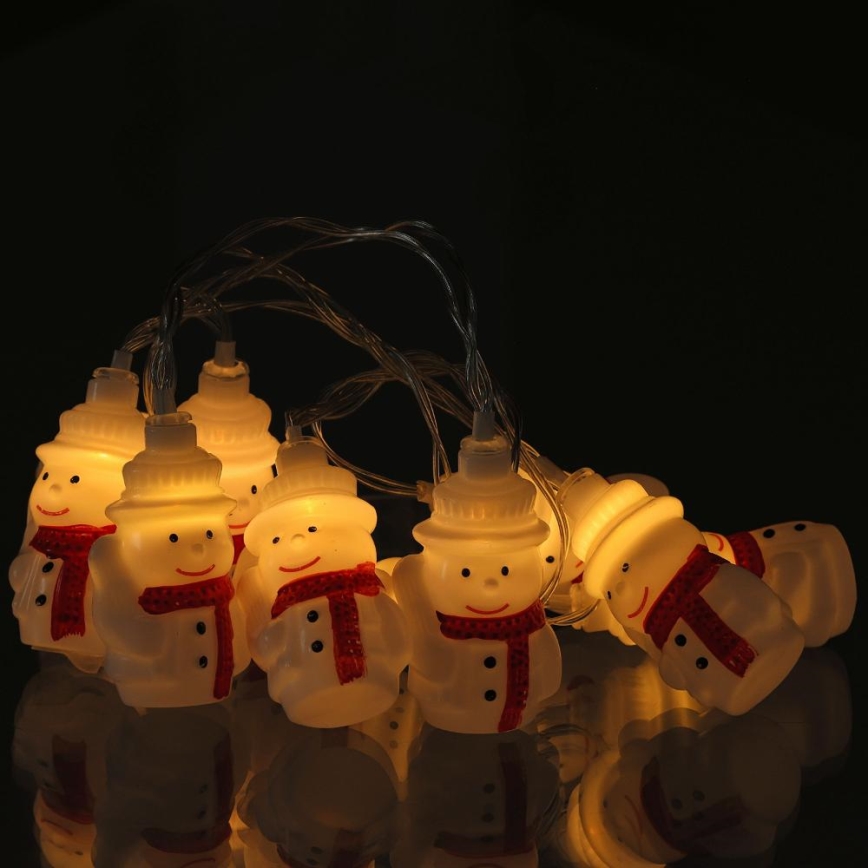 LED  řetěz 20xLED/3xAA/teplá bílá 3,3m sněhuláci