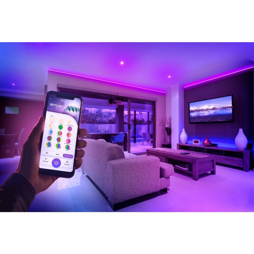 LED RGBW Chytrý stmívatelný pásek 5m LED/230V 2700-6500K Wi-Fi Tuya + dálkové ovládání