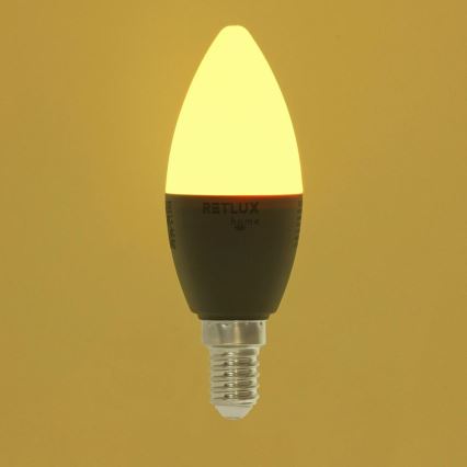 LED RGBW Stmívatelná žárovka C37 E14/4,5W/230V 2700-6500K Wi-Fi Tuya