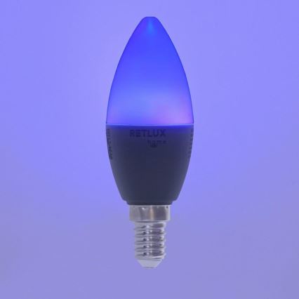 LED RGBW Stmívatelná žárovka C37 E14/4,5W/230V 2700-6500K Wi-Fi Tuya