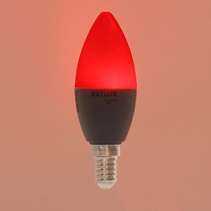 LED RGBW Stmívatelná žárovka C37 E14/4,5W/230V 2700-6500K Wi-Fi Tuya