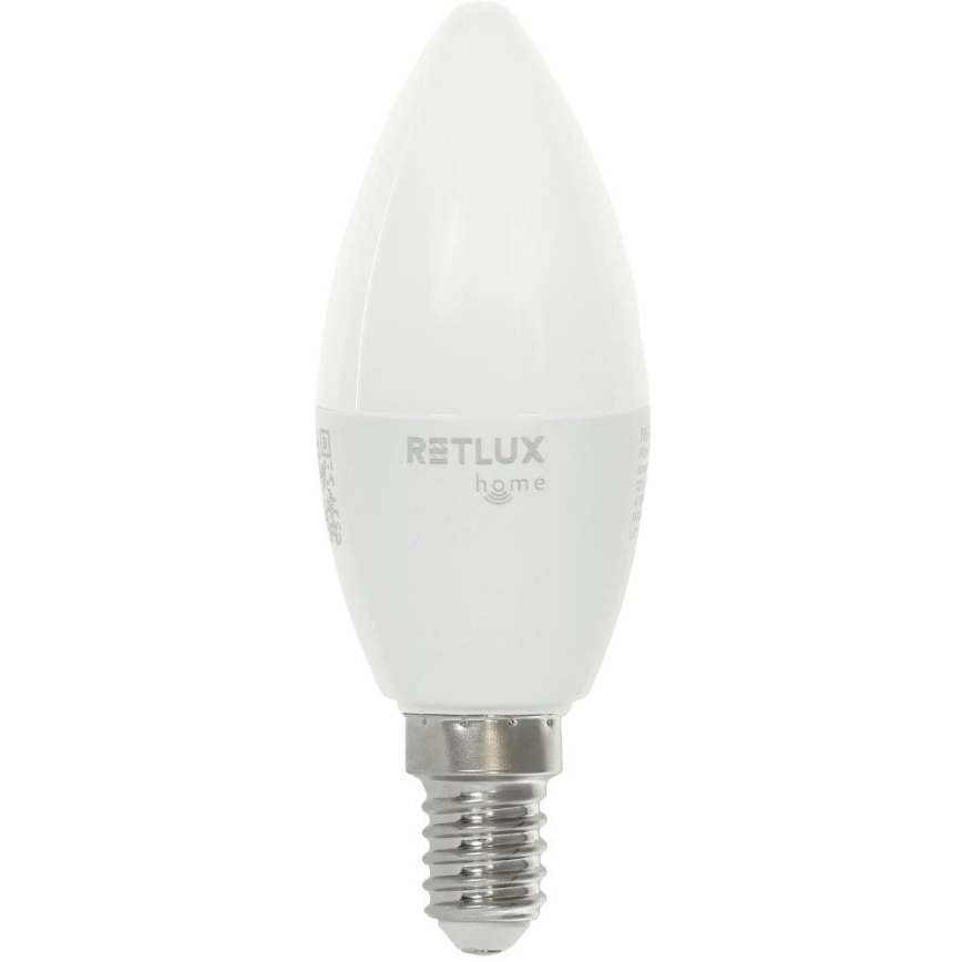 LED RGBW Stmívatelná žárovka C37 E14/4,5W/230V 2700-6500K Wi-Fi Tuya