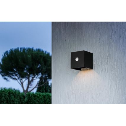 Retlux - LED Solární nástěnné svítidlo se senzorem LED/1W/3,7V 1200 mAh IP44 černá
