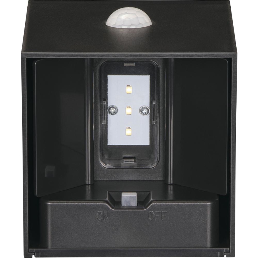 Retlux - LED Solární nástěnné svítidlo se senzorem LED/1W/3,7V 1200 mAh IP44 černá