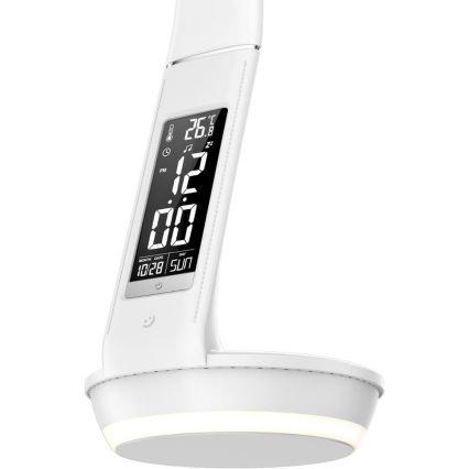 LED Stmívatelná stolní lampa s bezdrátovým nabíjením Qi 5W a displejem LED/6W/230V/1xCR2032 3000/4000/6000K bílá