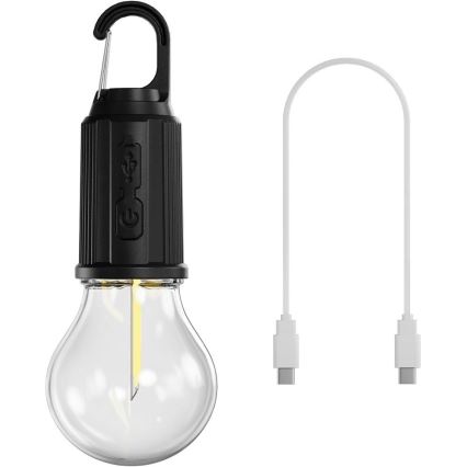 Retlux - LED Stmívatelná nabíjecí svítilna LED/0,3W/USB 400 mAh IP44 černá