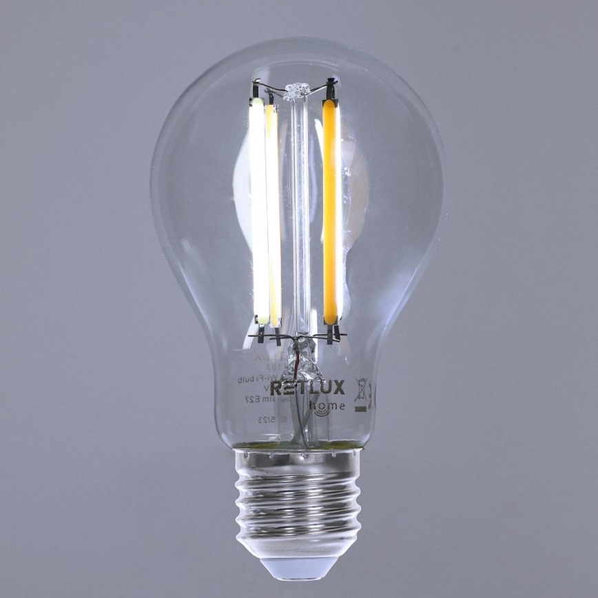 LED Stmívatelná žárovka FILAMENT A60 E27/7W/230V 2700-6500K Wi-Fi Tuya
