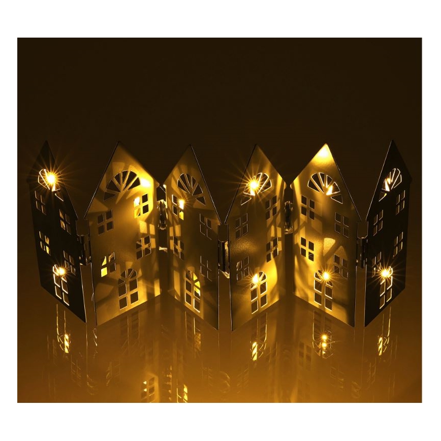 LED Vánoční dekorace LED/2xAA domečky