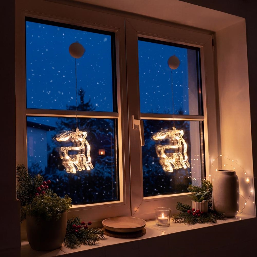 LED Vánoční dekorace LED/3xAAA/teplá bílá sob