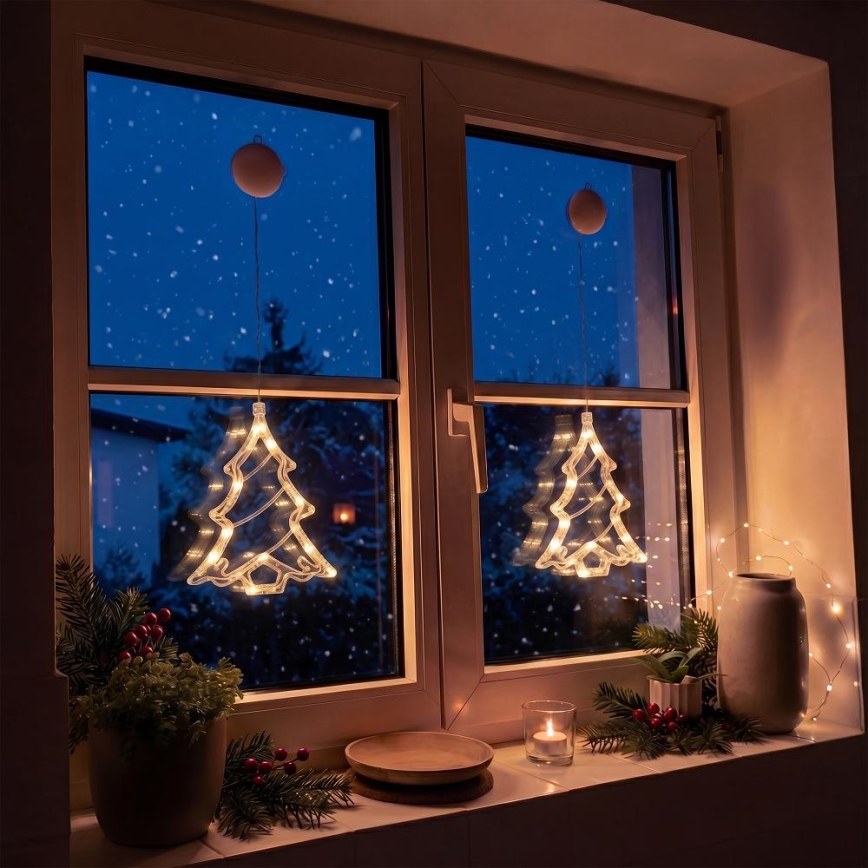 LED Vánoční dekorace LED/3xAAA/teplá bílá stromek