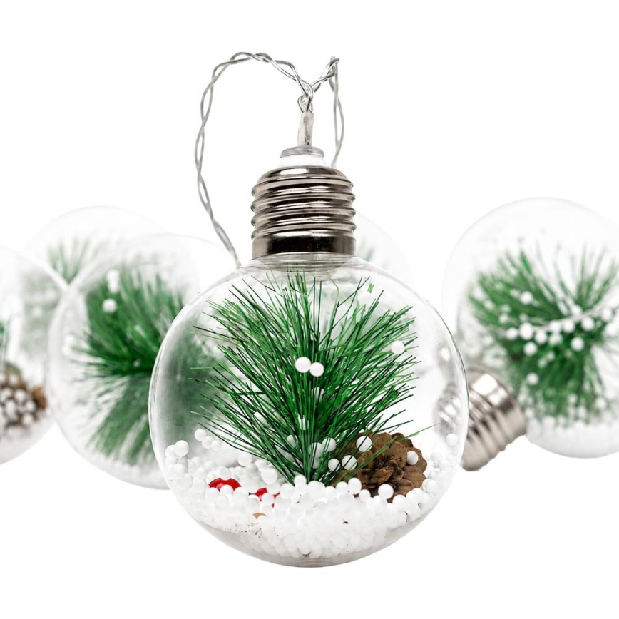 LED Vánoční řetěz 10xLED/3xAAA/teplá bílá 2,1m koule