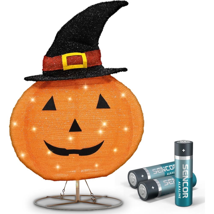 LED Venkovní dekorace HALLOWEEN LED/3xAA/teplá bílá IP44 dýně