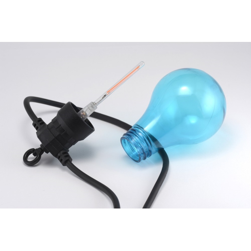 LED Venkovní dekorační řetěz 10xA60 7,5m IP44 multicolor