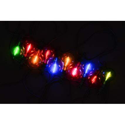 LED Venkovní dekorační řetěz 10xA60 7,5m IP44 multicolor