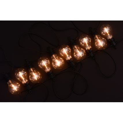 LED Venkovní dekorační řetěz 10xA60 7,5m IP44 teplá bílá