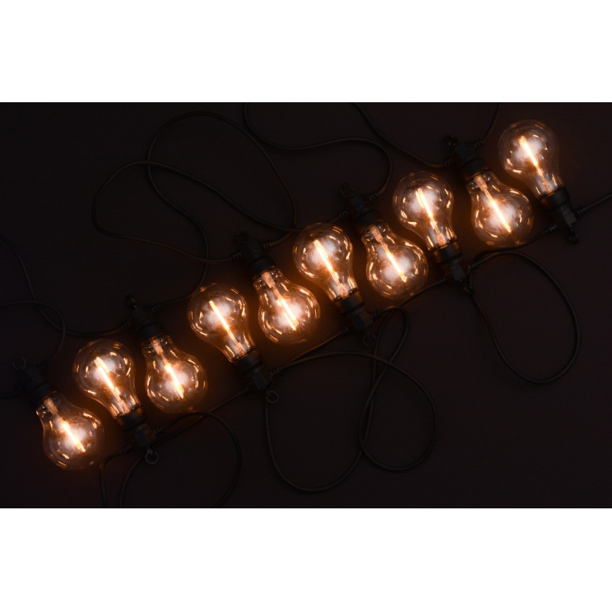 LED Venkovní dekorační řetěz 10xA60 7,5m IP44 teplá bílá