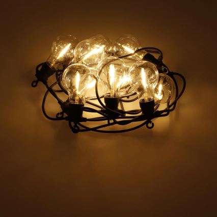 LED Venkovní dekorační řetěz 10xA60 7,5m IP44 teplá bílá
