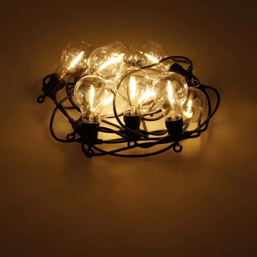 LED Venkovní dekorační řetěz 10xA60 7,5m IP44 teplá bílá