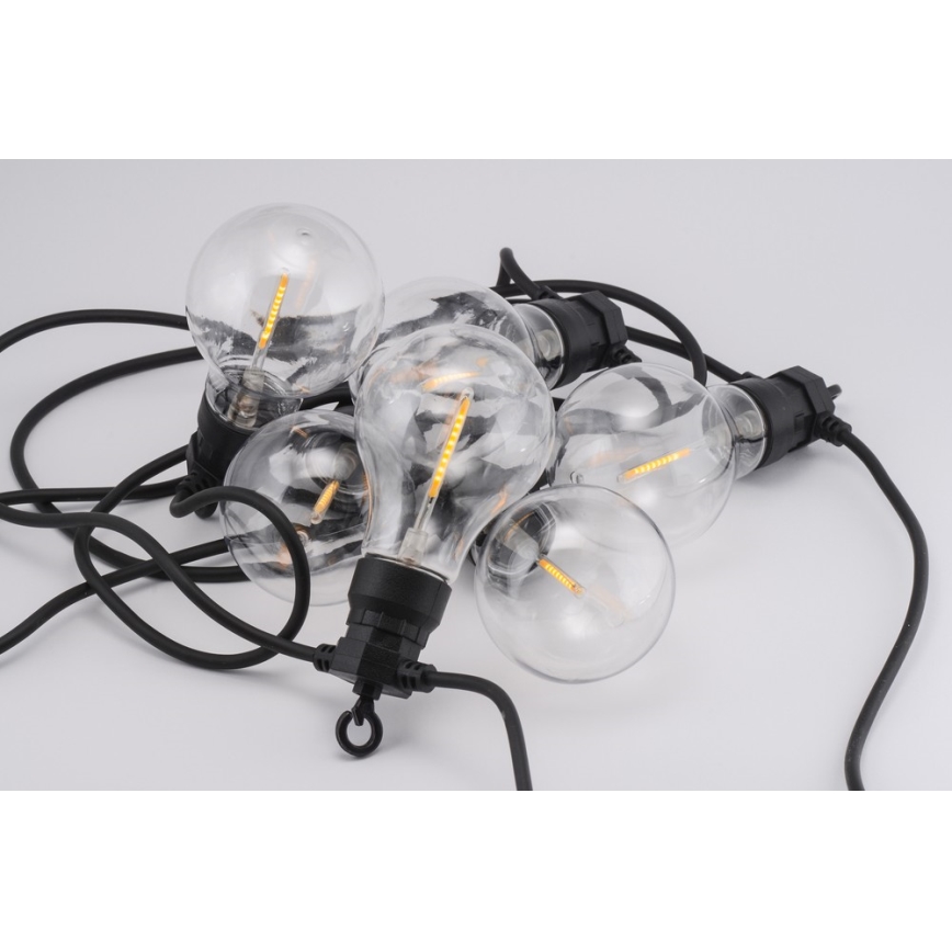LED Venkovní dekorační řetěz 10xA60 7,5m IP44 teplá bílá