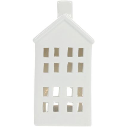 Porcelánový domek na svíčku 20,8 cm bílá