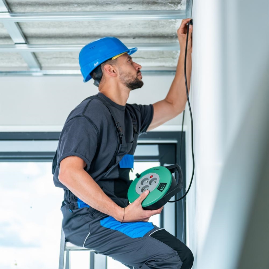 Retlux - Prodlužovací kabel na bubnu 3Z Typ E 10m zelená/černá